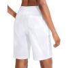 imageG Gradual Womens 7  9 Shorts with Deep Pockets Elastic Waist Bermuda Jersey Long Shorts for Woman Lounge WalkingWhite