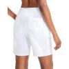 imageG Gradual Womens 7  9 Shorts with Deep Pockets Elastic Waist Bermuda Jersey Long Shorts for Woman Lounge WalkingWhite