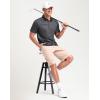 imageMens Golf Polo Shirts Dry Fit Performance Moisture Wicking Casual Print Golf Shirts for Men BreathableDeep Grey Grid