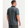 imageMens Golf Polo Shirts Dry Fit Performance Moisture Wicking Casual Print Golf Shirts for Men BreathableDeep Grey Grid