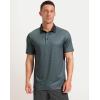 imageMens Golf Polo Shirts Dry Fit Performance Moisture Wicking Casual Print Golf Shirts for Men BreathableDeep Grey Grid