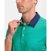 imageMens Golf Polo Shirts Dry Fit Performance Moisture Wicking Casual Print Golf Shirts for Men BreathableGreen Polka Dot