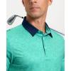 imageMens Golf Polo Shirts Dry Fit Performance Moisture Wicking Casual Print Golf Shirts for Men BreathableGreen Quadrilateral
