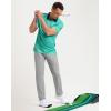 imageMens Golf Polo Shirts Dry Fit Performance Moisture Wicking Casual Print Golf Shirts for Men BreathableGreen Quadrilateral