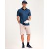 imageMens Golf Polo Shirts Dry Fit Performance Moisture Wicking Casual Print Golf Shirts for Men BreathableNavy Grid