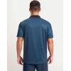 imageMens Golf Polo Shirts Dry Fit Performance Moisture Wicking Casual Print Golf Shirts for Men BreathableNavy Grid