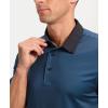 imageMens Golf Polo Shirts Dry Fit Performance Moisture Wicking Casual Print Golf Shirts for Men BreathableNavy Grid