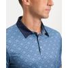 imageMens Golf Polo Shirts Dry Fit Performance Moisture Wicking Casual Print Golf Shirts for Men BreathableNavy Quadrilateral