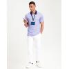 imageMens Golf Polo Shirts Dry Fit Performance Moisture Wicking Casual Print Golf Shirts for Men BreathablePurple Geometry