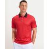 imageMens Golf Polo Shirts Dry Fit Performance Moisture Wicking Casual Print Golf Shirts for Men BreathableRed Polka Dot