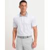 imageMens Golf Polo Shirts Dry Fit Performance Moisture Wicking Casual Print Golf Shirts for Men BreathableWhite Rhombus