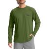 imageMens Sun Protection Shirts UPF 50 Rash Guard for Men Swim Long Sleeve Hiking Fishing Athletic Workout ShirtArmy Green Compass