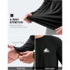 imageMens Sun Protection Shirts UPF 50 Rash Guard for Men Swim Long Sleeve Hiking Fishing Athletic Workout ShirtBlack White Mountain