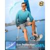 imageMens Sun Protection Shirts UPF 50 Rash Guard for Men Swim Long Sleeve Hiking Fishing Athletic Workout ShirtGreen Coconut Tree