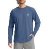 imageMens Sun Protection Shirts UPF 50 Rash Guard for Men Swim Long Sleeve Hiking Fishing Athletic Workout ShirtGrey Blue Shark