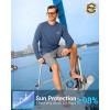 imageMens Sun Protection Shirts UPF 50 Rash Guard for Men Swim Long Sleeve Hiking Fishing Athletic Workout ShirtGrey Blue Shark