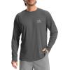 imageMens Sun Protection Shirts UPF 50 Rash Guard for Men Swim Long Sleeve Hiking Fishing Athletic Workout ShirtGrey Fisherman