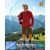 imageMens Sun Protection Shirts UPF 50 Rash Guard for Men Swim Long Sleeve Hiking Fishing Athletic Workout ShirtRed Black Tent