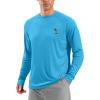 imageMens Sun Protection Shirts UPF 50 Rash Guard for Men Swim Long Sleeve Hiking Fishing Athletic Workout ShirtSky Blue Tree