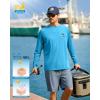 imageMens Sun Protection Shirts UPF 50 Rash Guard for Men Swim Long Sleeve Hiking Fishing Athletic Workout ShirtSky Blue Tree