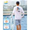 imageMens Sun Protection Shirts UPF 50 Rash Guard for Men Swim Long Sleeve Hiking Fishing Athletic Workout ShirtWhite Coconut Tree