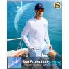imageMens Sun Protection Shirts UPF 50 Rash Guard for Men Swim Long Sleeve Hiking Fishing Athletic Workout ShirtWhite Coconut Tree