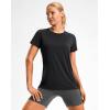 imageWorkout Shirts for Women Lightweight HipLength Long Tshirts Dry Fit Short Sleeve Athletic Tops Gym Running Summer CasualBlack