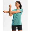 imageWorkout Shirts for Women Lightweight HipLength Long Tshirts Dry Fit Short Sleeve Athletic Tops Gym Running Summer CasualHeather Aqua