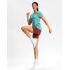 imageWorkout Shirts for Women Lightweight HipLength Long Tshirts Dry Fit Short Sleeve Athletic Tops Gym Running Summer CasualHeather Aqua