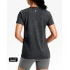 imageWorkout Shirts for Women Lightweight HipLength Long Tshirts Dry Fit Short Sleeve Athletic Tops Gym Running Summer CasualHeather Dark Gray
