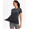 imageWorkout Shirts for Women Lightweight HipLength Long Tshirts Dry Fit Short Sleeve Athletic Tops Gym Running Summer CasualHeather Dark Gray