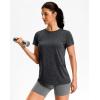 imageWorkout Shirts for Women Lightweight HipLength Long Tshirts Dry Fit Short Sleeve Athletic Tops Gym Running Summer CasualHeather Dark Gray