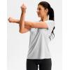 imageWorkout Shirts for Women Lightweight HipLength Long Tshirts Dry Fit Short Sleeve Athletic Tops Gym Running Summer CasualHeather Halo Gray