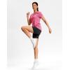 imageWorkout Shirts for Women Lightweight HipLength Long Tshirts Dry Fit Short Sleeve Athletic Tops Gym Running Summer CasualHeather Hot Pink