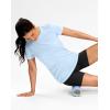 imageWorkout Shirts for Women Lightweight HipLength Long Tshirts Dry Fit Short Sleeve Athletic Tops Gym Running Summer CasualHeather Light Blue