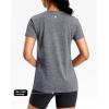 imageWorkout Shirts for Women Lightweight HipLength Long Tshirts Dry Fit Short Sleeve Athletic Tops Gym Running Summer CasualHeather Light Gray