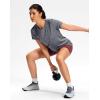 imageWorkout Shirts for Women Lightweight HipLength Long Tshirts Dry Fit Short Sleeve Athletic Tops Gym Running Summer CasualHeather Light Gray