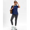 imageWorkout Shirts for Women Lightweight HipLength Long Tshirts Dry Fit Short Sleeve Athletic Tops Gym Running Summer CasualHeather Navy