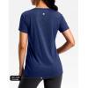 imageWorkout Shirts for Women Lightweight HipLength Long Tshirts Dry Fit Short Sleeve Athletic Tops Gym Running Summer CasualHeather Navy