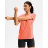 imageWorkout Shirts for Women Lightweight HipLength Long Tshirts Dry Fit Short Sleeve Athletic Tops Gym Running Summer CasualHeather Orange