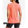 imageWorkout Shirts for Women Lightweight HipLength Long Tshirts Dry Fit Short Sleeve Athletic Tops Gym Running Summer CasualHeather Orange