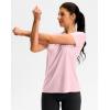 imageWorkout Shirts for Women Lightweight HipLength Long Tshirts Dry Fit Short Sleeve Athletic Tops Gym Running Summer CasualHeather Pink
