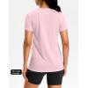 imageWorkout Shirts for Women Lightweight HipLength Long Tshirts Dry Fit Short Sleeve Athletic Tops Gym Running Summer CasualHeather Pink