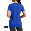 imageWorkout Shirts for Women Lightweight HipLength Long Tshirts Dry Fit Short Sleeve Athletic Tops Gym Running Summer CasualHeather Royal Blue
