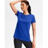 imageWorkout Shirts for Women Lightweight HipLength Long Tshirts Dry Fit Short Sleeve Athletic Tops Gym Running Summer CasualHeather Royal Blue