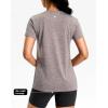 imageWorkout Shirts for Women Lightweight HipLength Long Tshirts Dry Fit Short Sleeve Athletic Tops Gym Running Summer CasualHeather Taupe