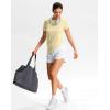 imageWorkout Shirts for Women Lightweight HipLength Long Tshirts Dry Fit Short Sleeve Athletic Tops Gym Running Summer CasualHeather Yellow