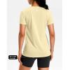 imageWorkout Shirts for Women Lightweight HipLength Long Tshirts Dry Fit Short Sleeve Athletic Tops Gym Running Summer CasualHeather Yellow