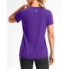 imageWorkout Shirts for Women Lightweight HipLength Long Tshirts Dry Fit Short Sleeve Athletic Tops Gym Running Summer CasualPurple
