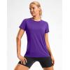 imageWorkout Shirts for Women Lightweight HipLength Long Tshirts Dry Fit Short Sleeve Athletic Tops Gym Running Summer CasualPurple